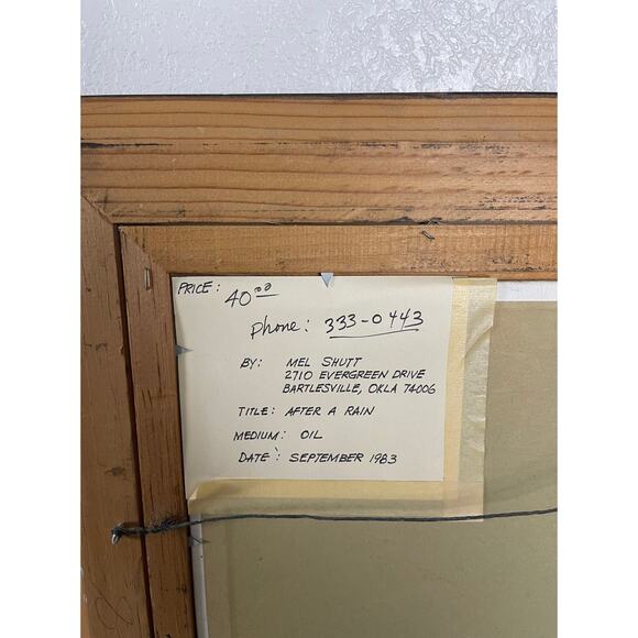 Vintage 1983 Original Signed Framed Oil Painting "After a Rain" - Picture 10 of 10